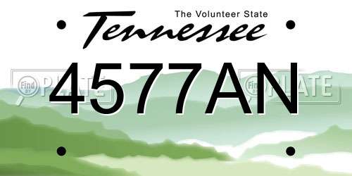 4577AN Tennessee License Plate