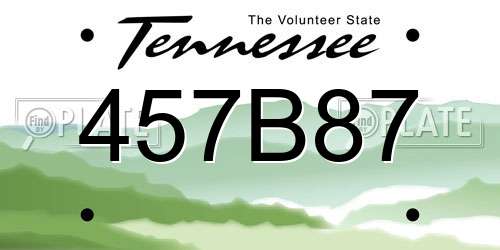 457B87 Tennessee License Plate