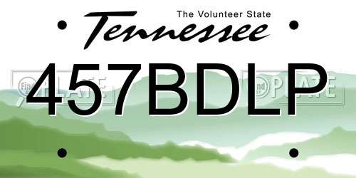457BDLP Tennessee License Plate