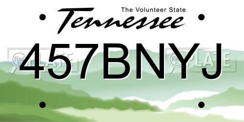 457BNYJ Tennessee License Plate
