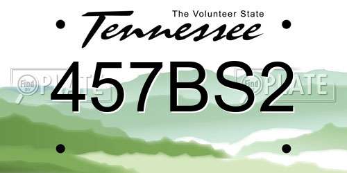 457BS2 Tennessee License Plate