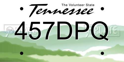 457DPQ Tennessee License Plate