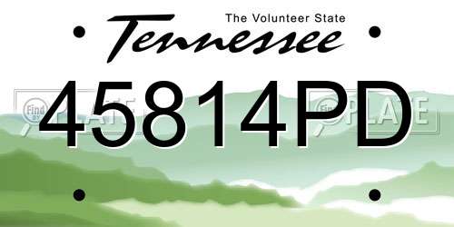 45814PD Tennessee License Plate