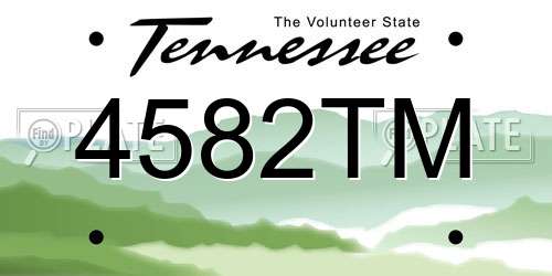 4582TM Tennessee License Plate