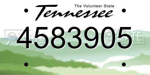 4583905 Tennessee License Plate