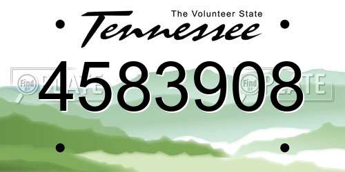 4583908 Tennessee License Plate