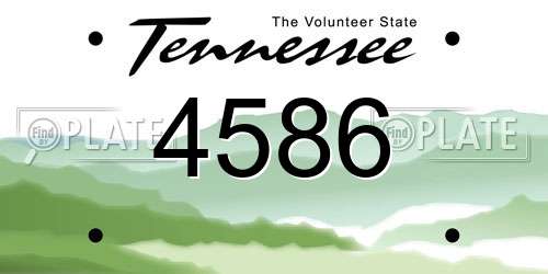 4586 Tennessee License Plate