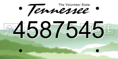 4587545 Tennessee License Plate