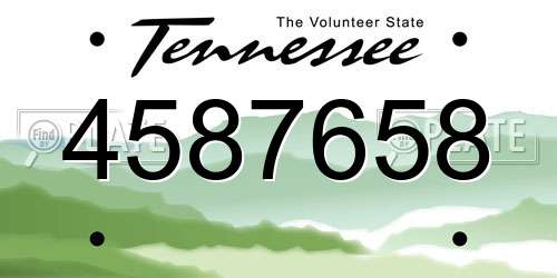 4587658 Tennessee License Plate