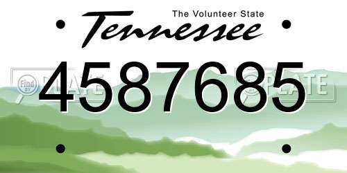 4587685 Tennessee License Plate
