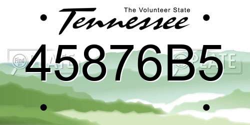 45876B5 Tennessee License Plate