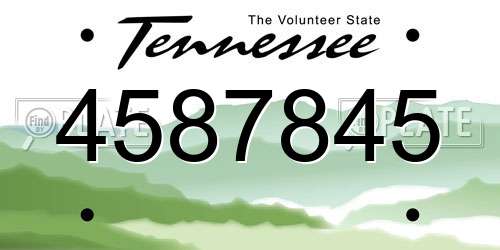 4587845 Tennessee License Plate