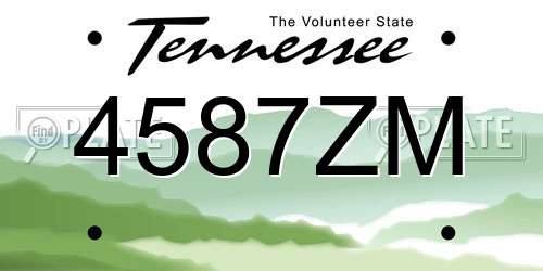 4587ZM Tennessee License Plate