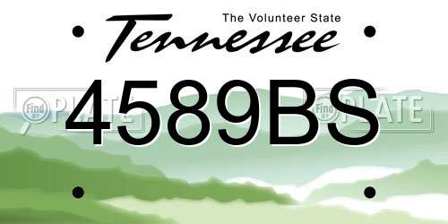 4589BS Tennessee License Plate