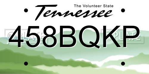 458BQKP Tennessee License Plate