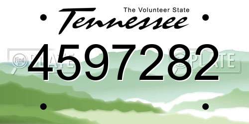 4597282 Tennessee License Plate