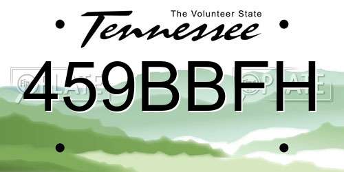 459BBFH Tennessee License Plate