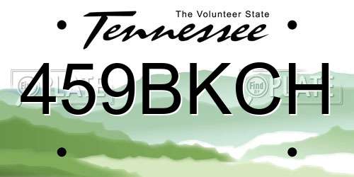 459BKCH Tennessee License Plate