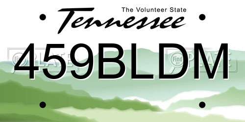 459BLDM Tennessee License Plate