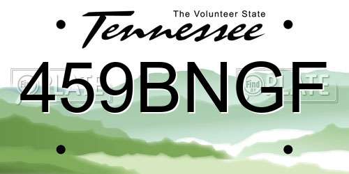 459BNGF Tennessee License Plate