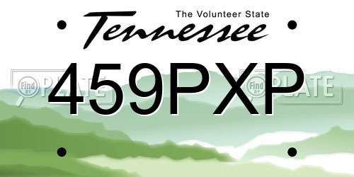 459PXP Tennessee License Plate
