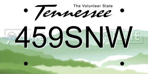 459SNW Tennessee License Plate