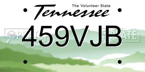 459VJB Tennessee License Plate