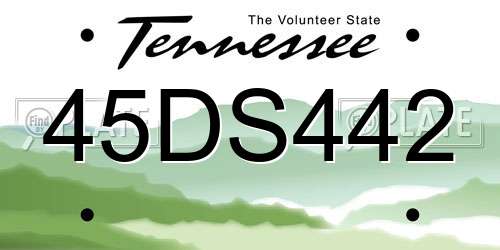 45DS442 Tennessee License Plate