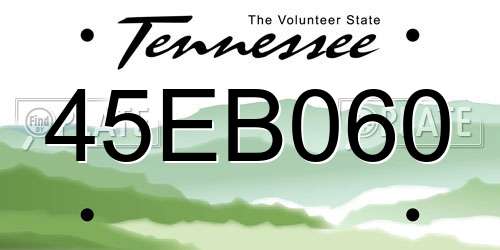 45EB060 Tennessee License Plate
