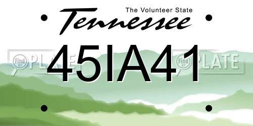 45IA41 Tennessee License Plate