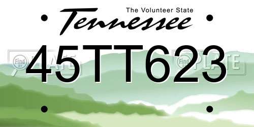 45TT623 Tennessee License Plate