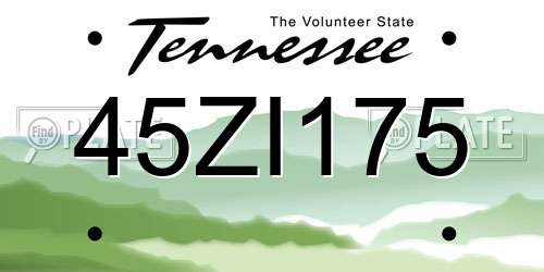 45ZI175 Tennessee License Plate