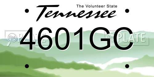 4601GC Tennessee License Plate