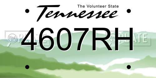 4607RH Tennessee License Plate