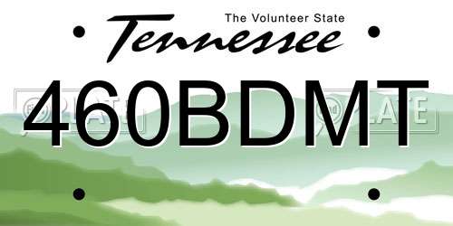 460BDMT Tennessee License Plate