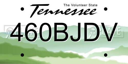 460BJDV Tennessee License Plate