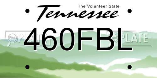 460FBL Tennessee License Plate
