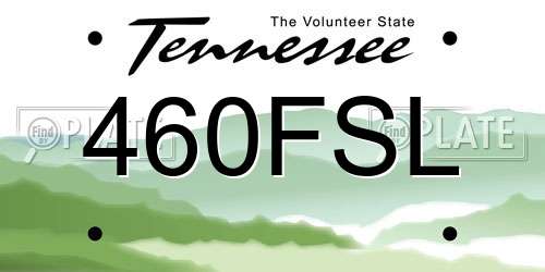 460FSL Tennessee License Plate
