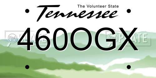 460OGX Tennessee License Plate