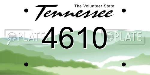 4610 Tennessee License Plate