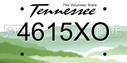 4615XO Tennessee License Plate