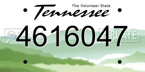 4616047 Tennessee License Plate