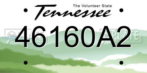 46160A2 Tennessee License Plate