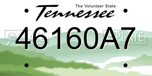 46160A7 Tennessee License Plate