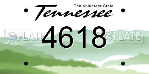 4618 Tennessee License Plate