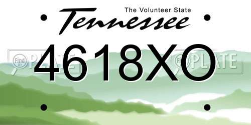 4618XO Tennessee License Plate