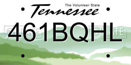 461BQHL Tennessee License Plate