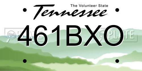 461BXO Tennessee License Plate
