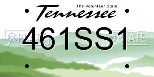 461SS1 Tennessee License Plate