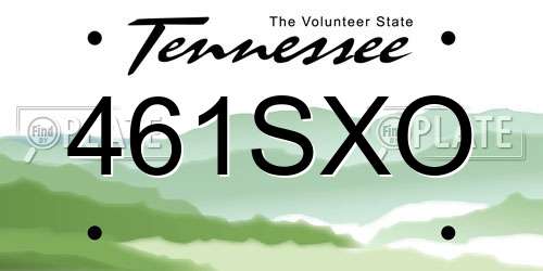 461SXO Tennessee License Plate